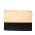 Bicolor Leather Solo Clutch