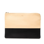 Bicolor Leather Solo Clutch