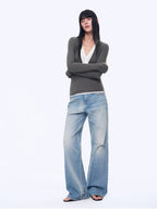 West City Rhythm Handmade Whisker Washed Flared Jeans Spring