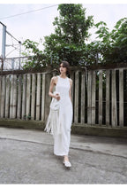 Plain Poetry functional style sleeveless dress female French style new temperament slim Hepburn little black dress long skirt