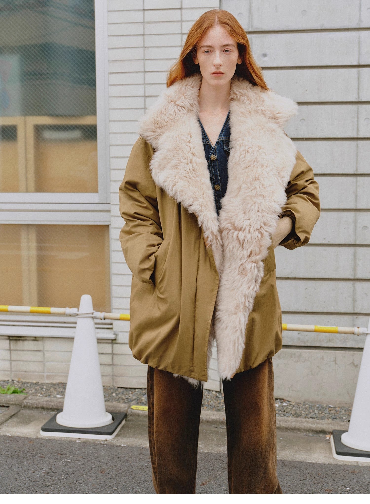 Modern Introduction detachable toka fur collar fur coat silhouette 90 goose down parka winter