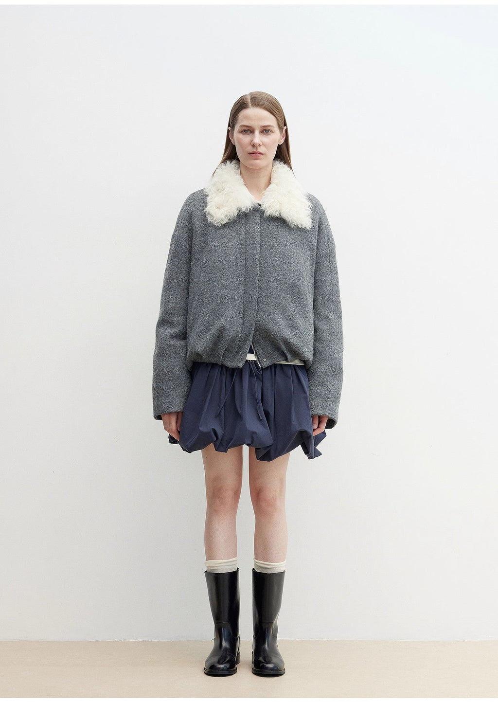 Johnny short parka in Tuscan fur collar with removable lining