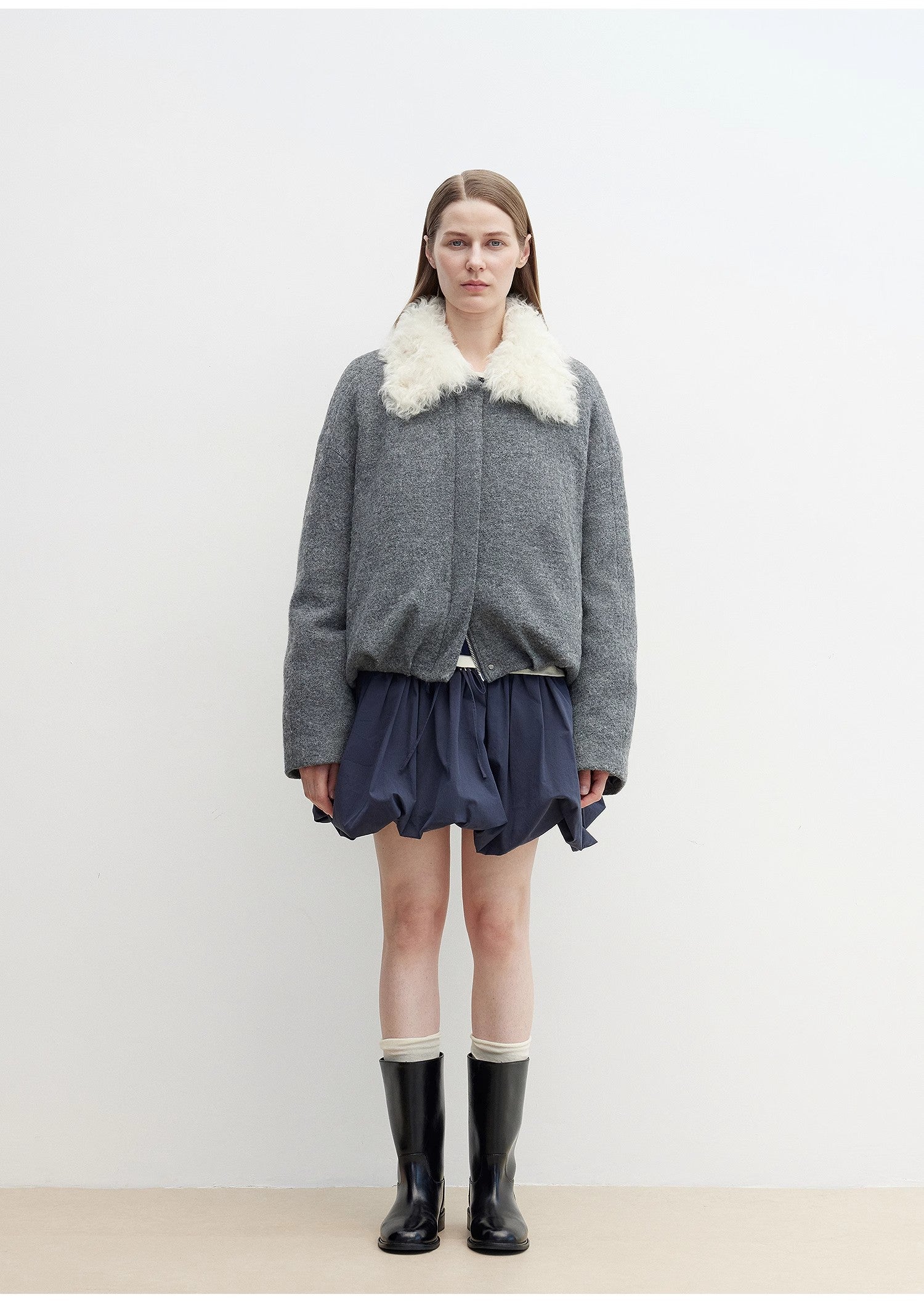Johnny short parka in Tuscan fur collar with removable lining
