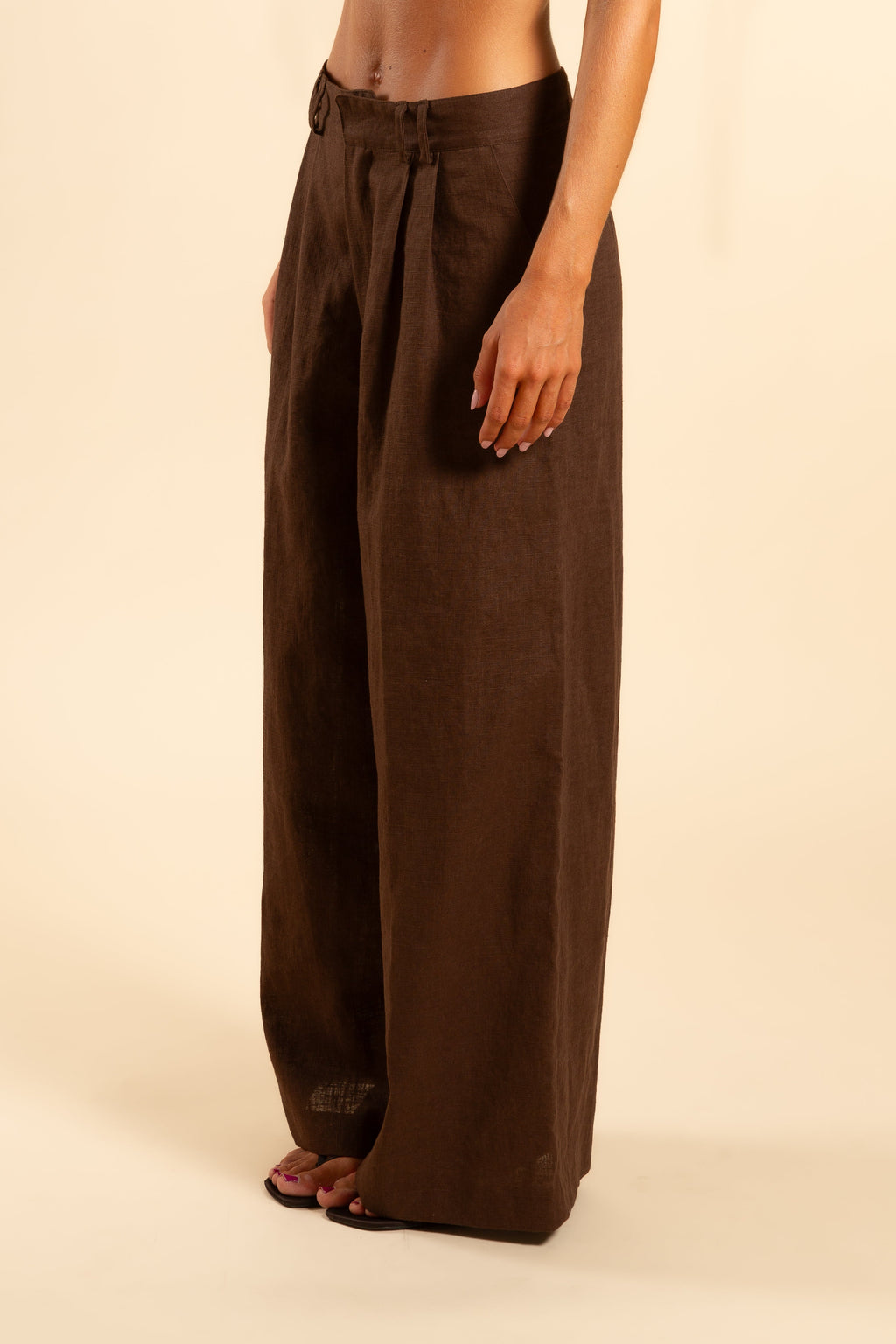 PANTALON LARGO | MARRON