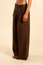 PANTALON LARGO | MARRON