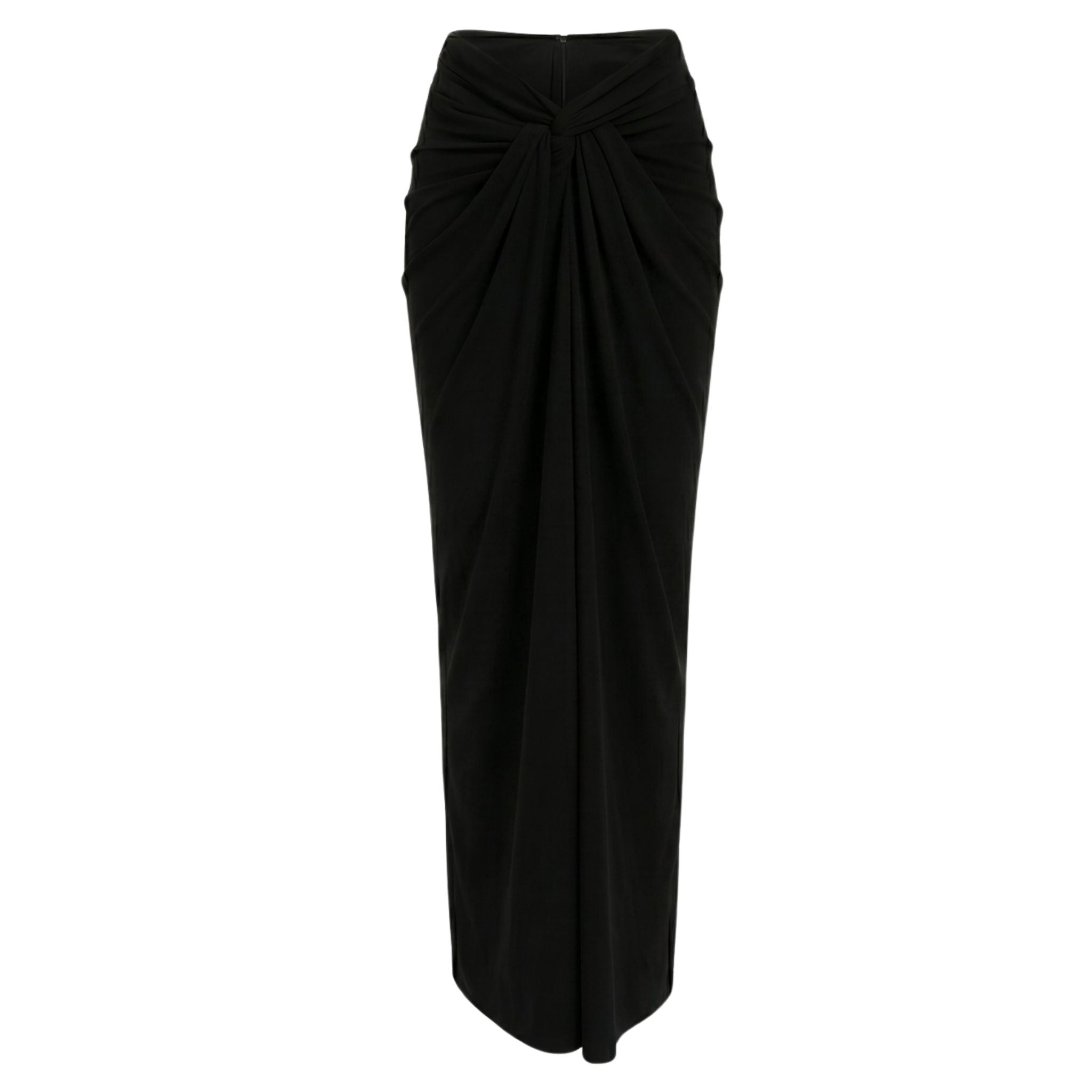 Black Sari-Draped Maxi Skirt
