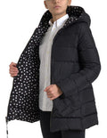 Women's Black Polyester Hooded Reversible Jacket Clothing