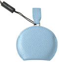Women's Light Blue Calfskin Leather Mirror Holder Accessory