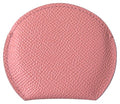 Women's Pink Calfskin Leather Round Mirror Holder Accessory