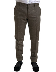 Men's Wool-Cashmere Blend Trousers Brown