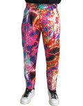 Men's Multicolor Printed Linen Chinos
