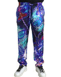 Men's Printed Silk Joggers Multicolor