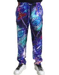 Men's Printed Silk Joggers Multicolor