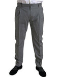Men's Virgin Wool Trousers Gray Elastane