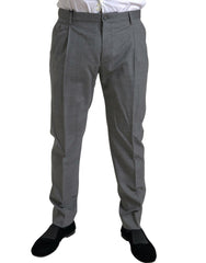 Men's Virgin Wool Trousers Gray Elastane