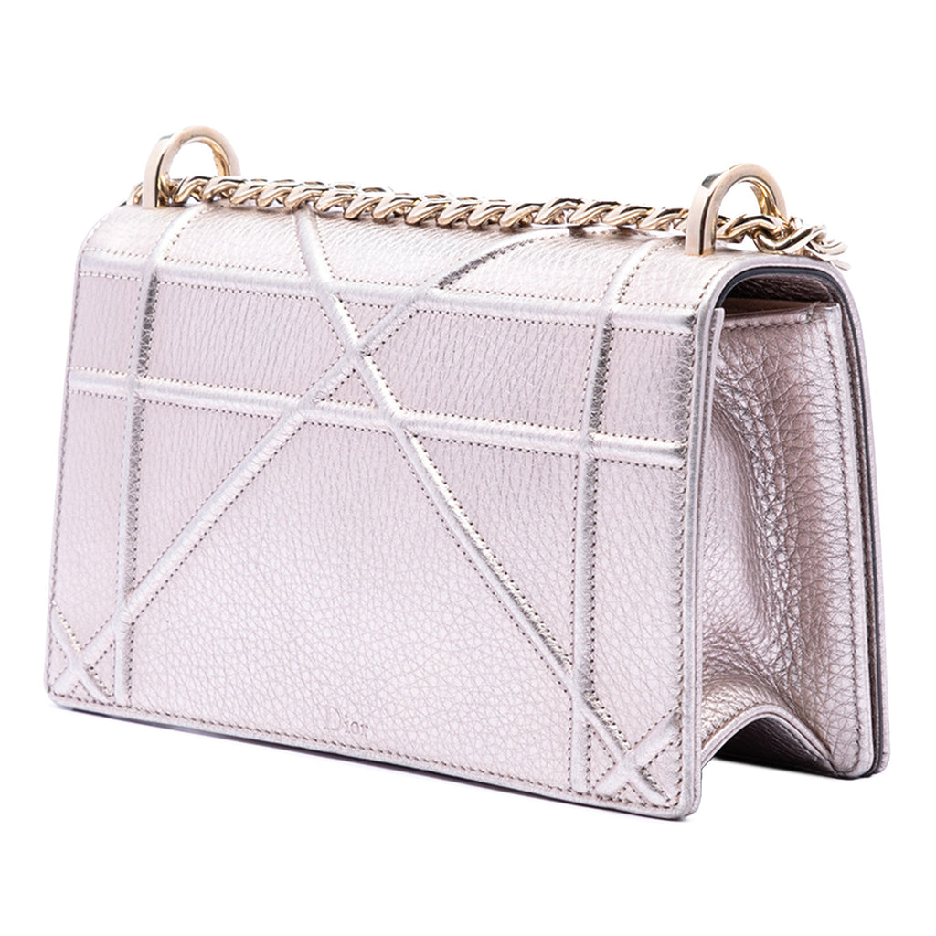 Small Metallic Grained Calfskin Diorama Flap