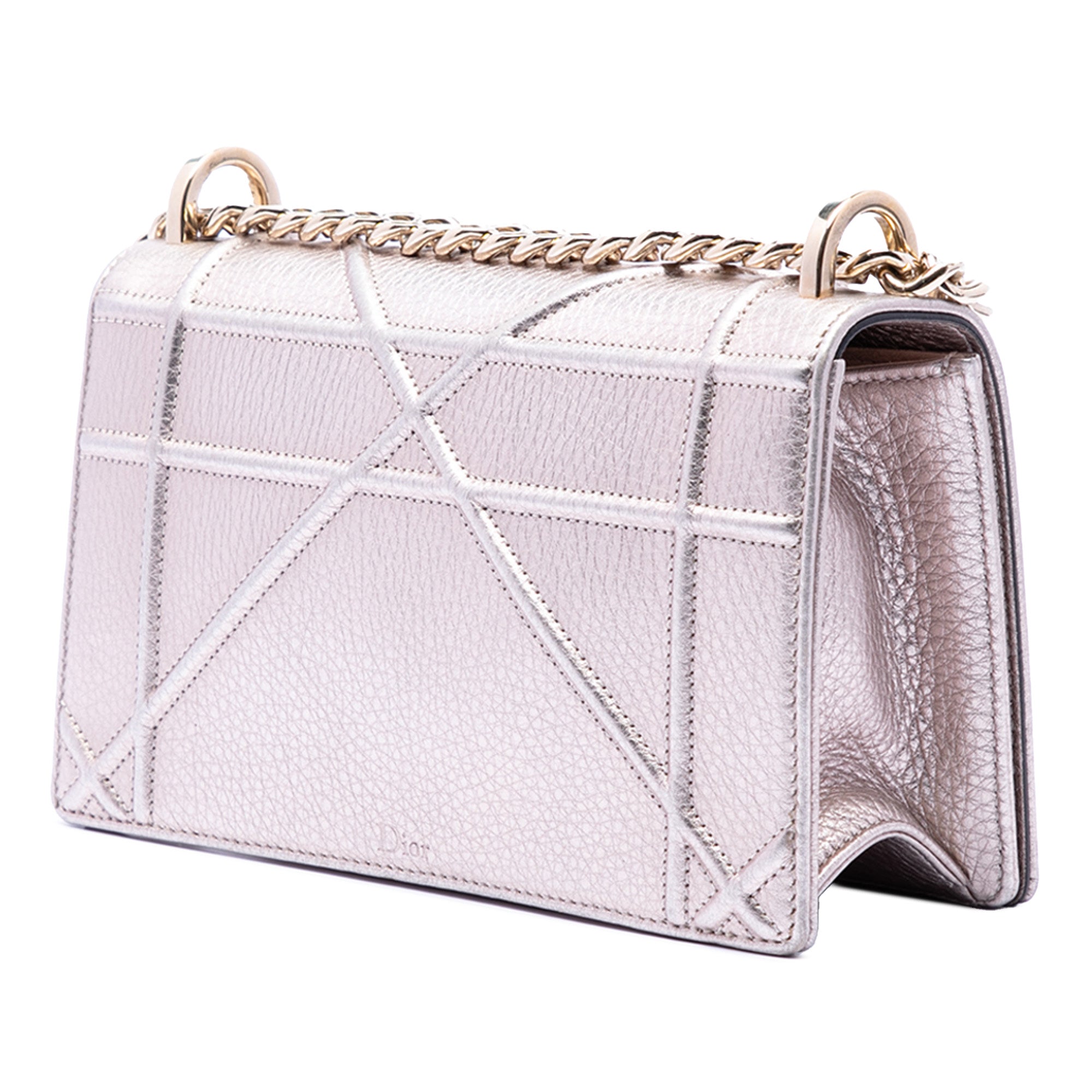 Small Metallic Grained Calfskin Diorama Flap