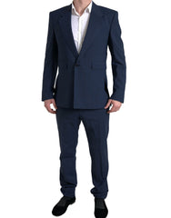 Men's Blue 2 Piece Single Breasted Sicilia Suit Polyester Wool Elastane