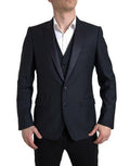 Men's Blue 2 Piece Single Breasted Martini Suit Virgin Wool