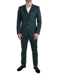 Men's Green 3 Piece Single Breasted Martini Suit Cotton