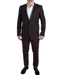 Men's Maroon 2 Piece Single Breasted Martini Suit Virgin Wool