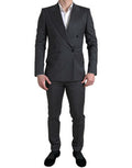 Men's Gray 2 Piece Double Breasted Sicilia Suit Virgin Wool
