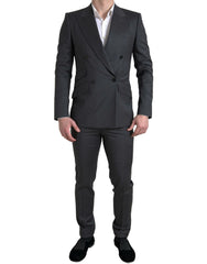Men's Gray 2 Piece Double Breasted Sicilia Suit Virgin Wool