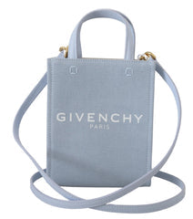 Women's Blue Coated Canvas Vertical Cloud Mini Shoulder Bag Cotton
