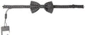 Men's Geometric-Patterned Silk Bow Tie Black Ties