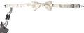 Men's Ivory Fantasy Pattern Adjustable Neck Papillon Bow Tie Off White Silk
