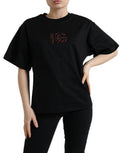 Women's Dg Crystal-Embellished Cotton T-Shirt Black