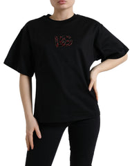 Women's Dg Crystal-Embellished Cotton T-Shirt Black
