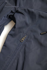 Men's Blue Hooded Logo Polyester Full Zip Sweater Clothing
