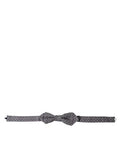 Men's Gray Polka Dots Silk Adjustable Neck Papillon Bow Tie