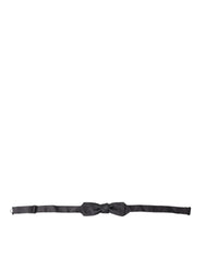 Dark Gray Silk Adjustable Neck Men Papillon Bow Tie