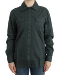 Women's Gray Button Down Shirt Cotton
