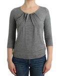 Women's Gray 3-4 Sleeves Jumper Top Modal