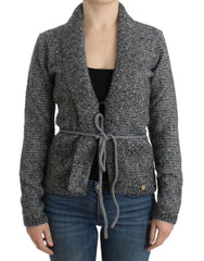 Women's Gray Wool Knitted Cardigan Virgin Clothing