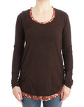 Women's Brown Crewneck Sweater Viscose Clothing