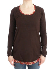 Women's Brown Crewneck Sweater Viscose Clothing