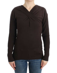 Women's Brown Knitted Wool Sweater Virgin Clothing