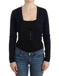 Women's Black Cropped Wool Cardigan Virgin Clothing