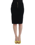 Women's Black Corduroy Pencil Skirt Cotton