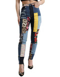 Women's Multicolor Patchwork Grace Skinny Denim Jeans Cotton Clothing