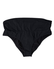 Women's Black Nylon Stretch Swimwear Slip Bottom Bikini Elastane Clothing