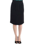 Women's Black Wool Pencil Skirt