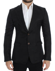 Men's Black Silk Slim Fit Blazer Cotton Clothing