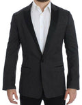 Men's Black Wool Slim Martini Blazer Clothing