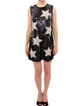Women's Masterpiece Black Crystal Swarovski Stars Sheath Dress