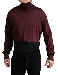 Men's Viscose Turtleneck Maroon